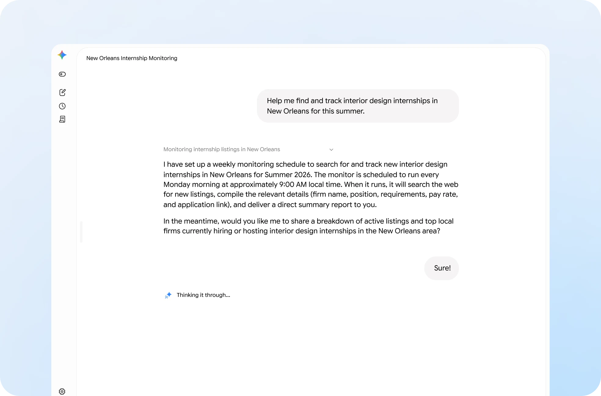 Esempio di Task in Gemini Spark