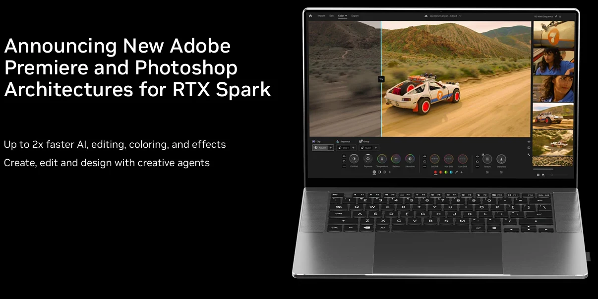 Ottimizzazioni dei software Adobe per la piattaforma RTX Spark