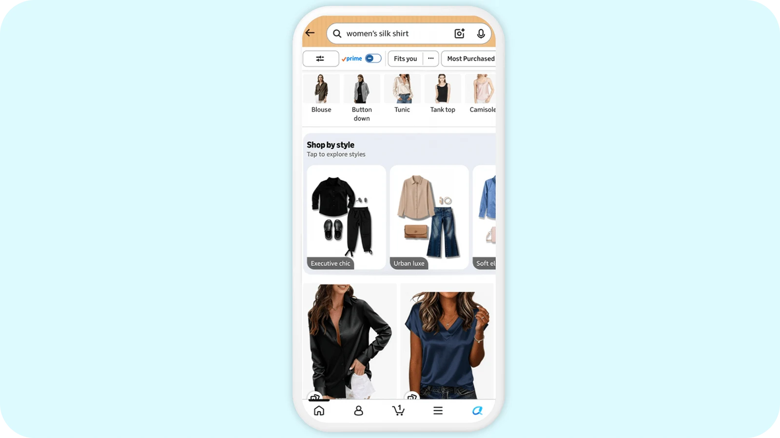 Esempio della funzione Shop by Style