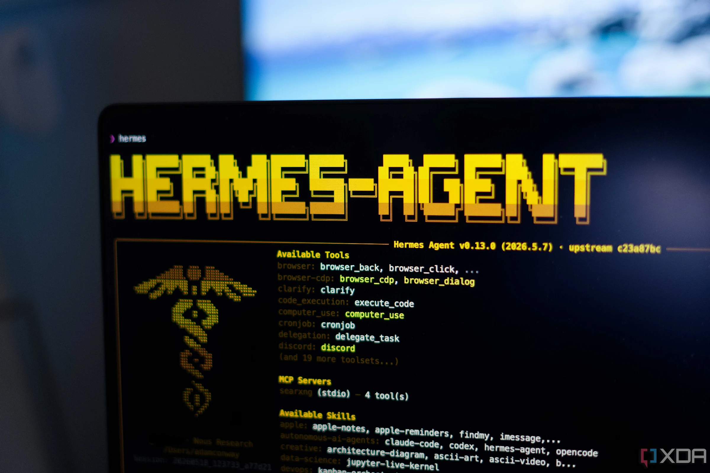 Hermes Agent in esecuzione nel terminale di un sistema macOS